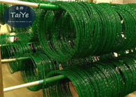 Hijau Plastik PVC Dilapisi Kawat Silet BTO22 Type High Prison Razor Wire