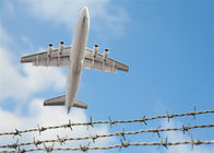 Pagar Bandara Berduri Kawat Perak Keamanan Tinggi Dengan Razor Wire Double Barb