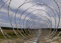 Concertina Razor Barbed Wire, 304 Stainless Steel Razor Wire Army Barriers Keamanan