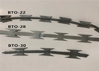 Pisau Keamanan Pagar Pisau Cukur Berduri Single Loop Coiled Galvanized / Pvc Coated