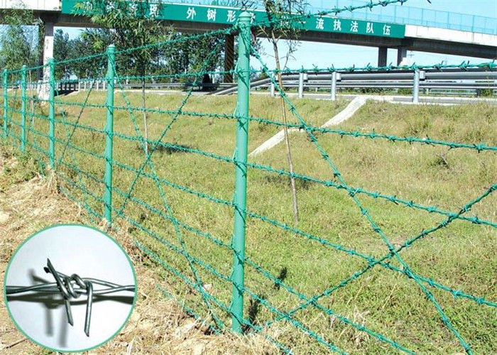 25KG 400M PVC Dilapisi Pagar Kawat Berduri Wire Mesh Pagar 1.6mm - 2.8mm Dia